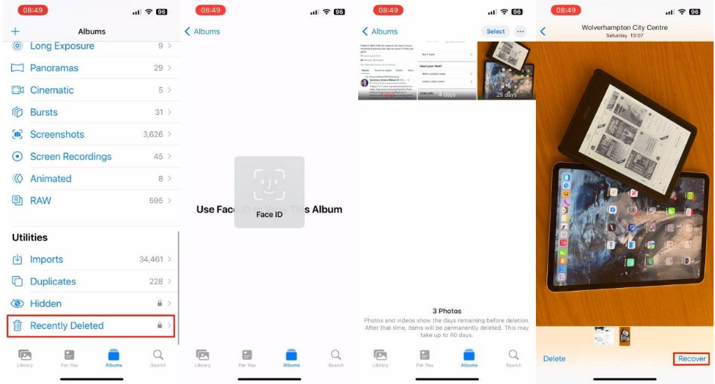 峨山苹果14维修分享 iPhone14 上恢复已删除的照片 